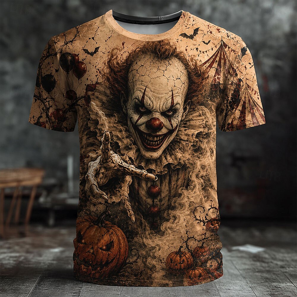 Halloween Men's Sinister Clown Carnival Graphic T-Shirt