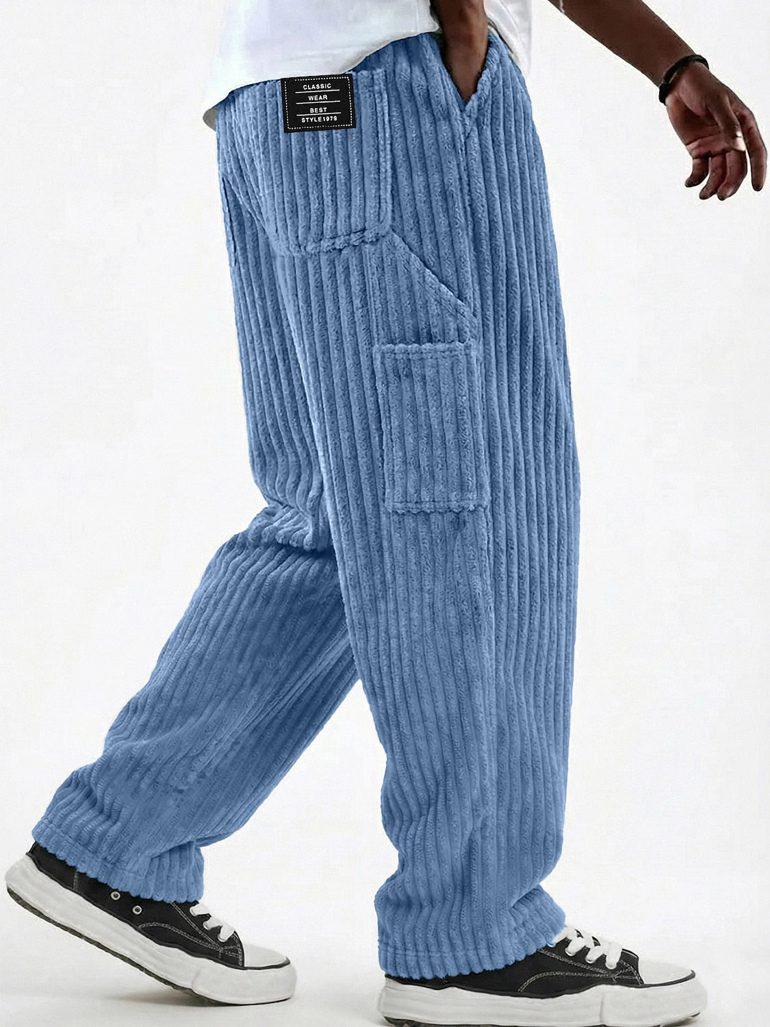 Corduroy Cargo Pocket Drawstring Pants