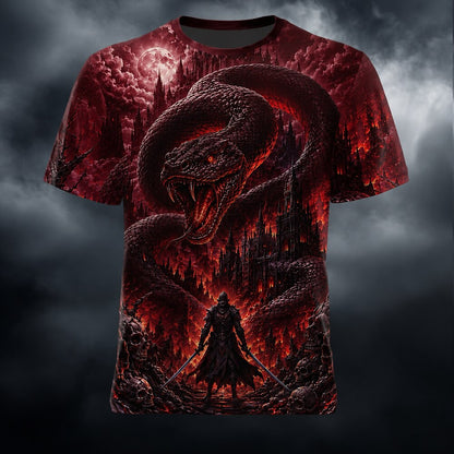 Halloween Men's Fire Serpent Graphic T-Shirt