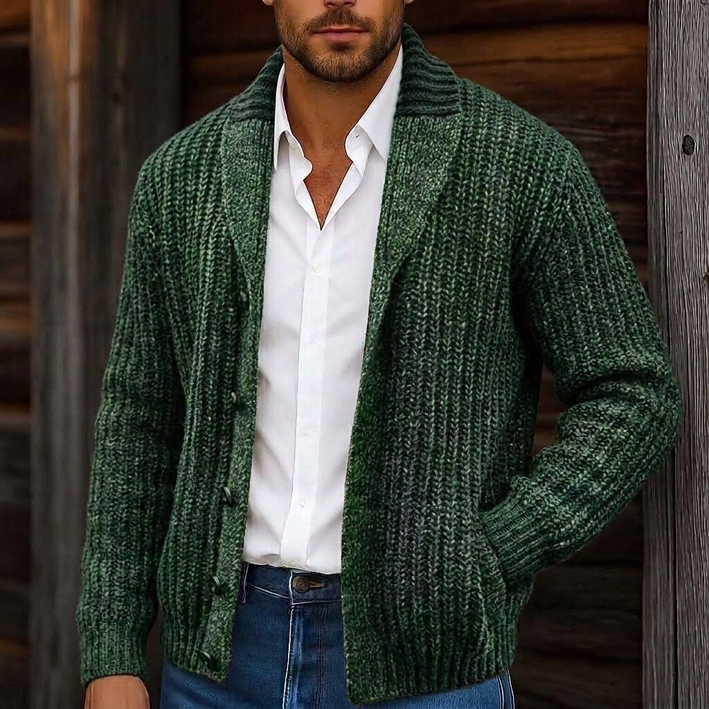 Longline Cable Shawl Collar Cardigan