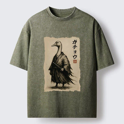 Japanese Style Samurai Duck Washed T-Shirt