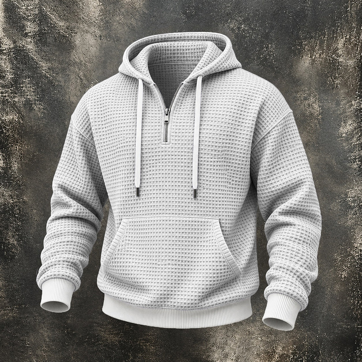 Waffle Quarter-Zip Pocket Hoodie