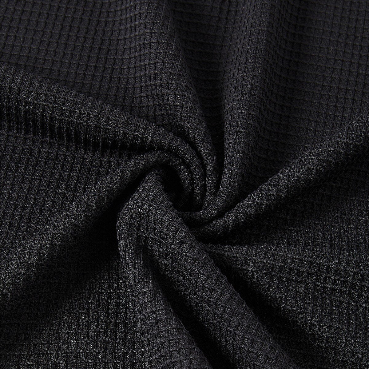 Contrast Collar Waffle Long Sleeve Polo