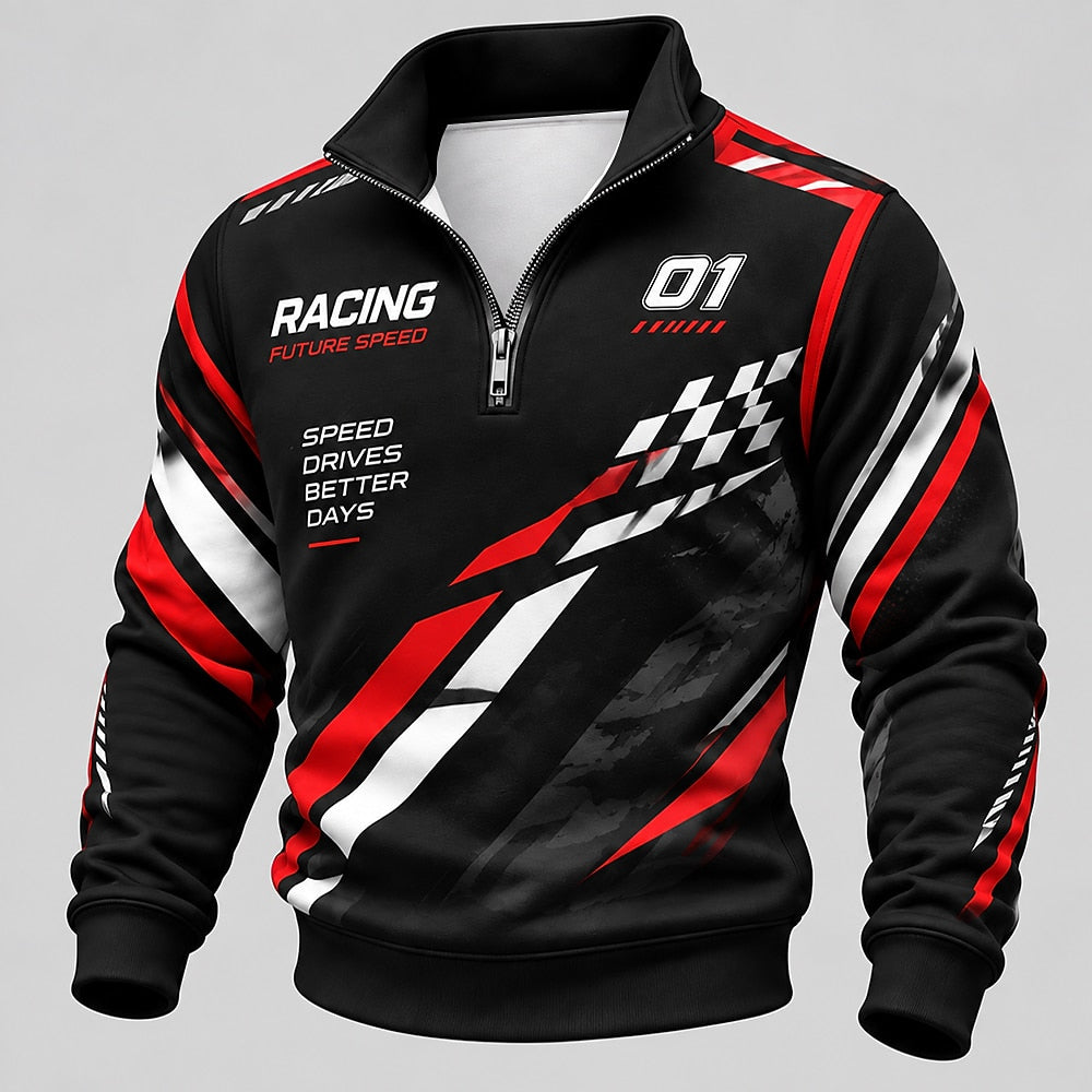 Born to Race Number 77 Half-Zip Sweatshirt