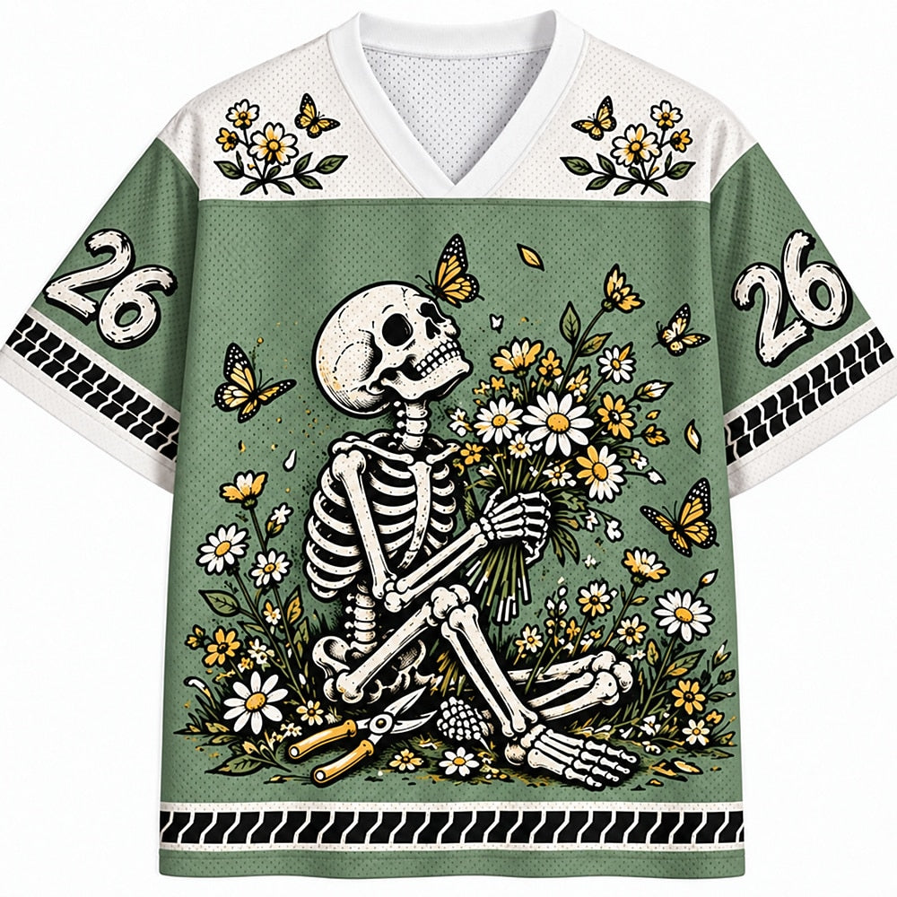 Skeleton Garden and Butterfly Mesh Jersey