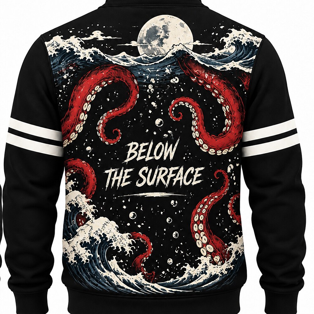 Moonlit Octopus Shipwreck Half-Zip Sweatshirt