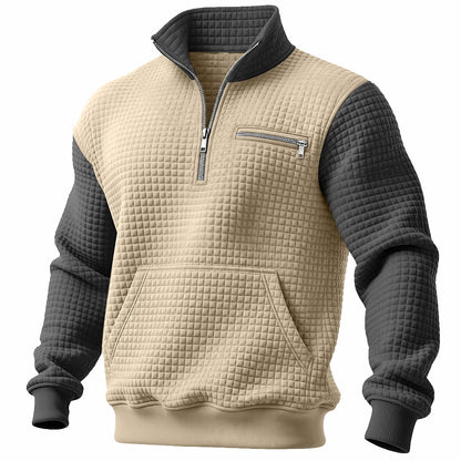 Waffle Pocket Half-Zip Sweatshirt