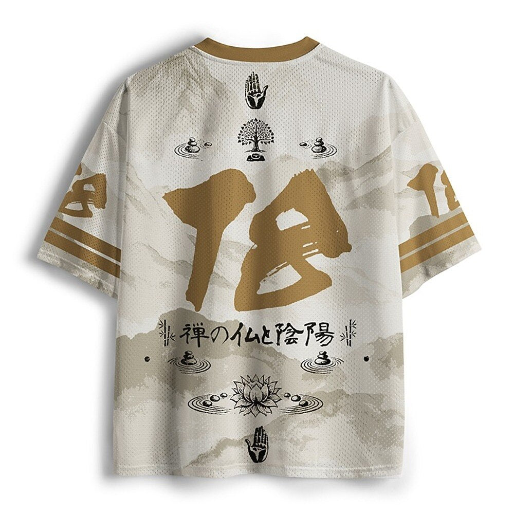 Men's White Graphic Number V-Neck Sports Jersey
