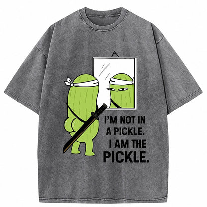 Japanese Style Pickle Katana Washed T-Shirt