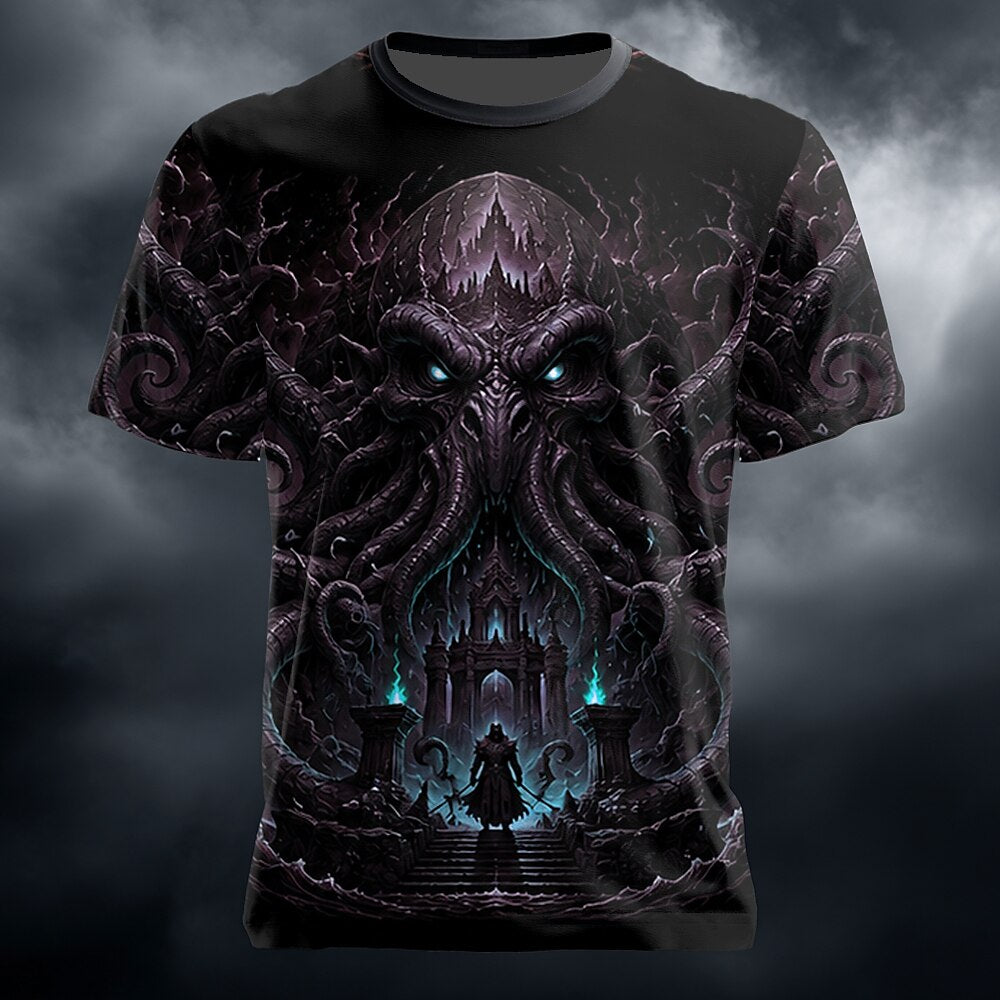 Halloween Men's Cthulhu Cathedral Graphic T-Shirt