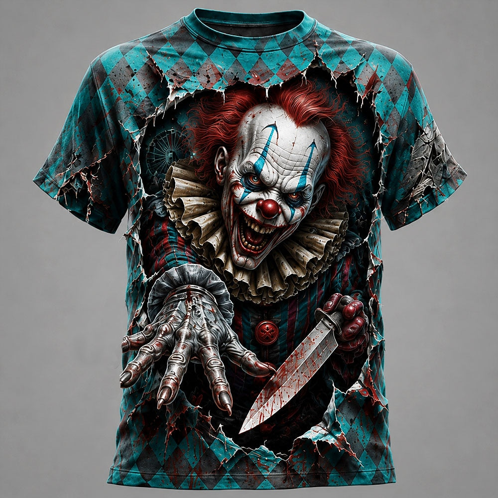 Halloween Men's Creepy Clown Carnival Graphic T-Shirt