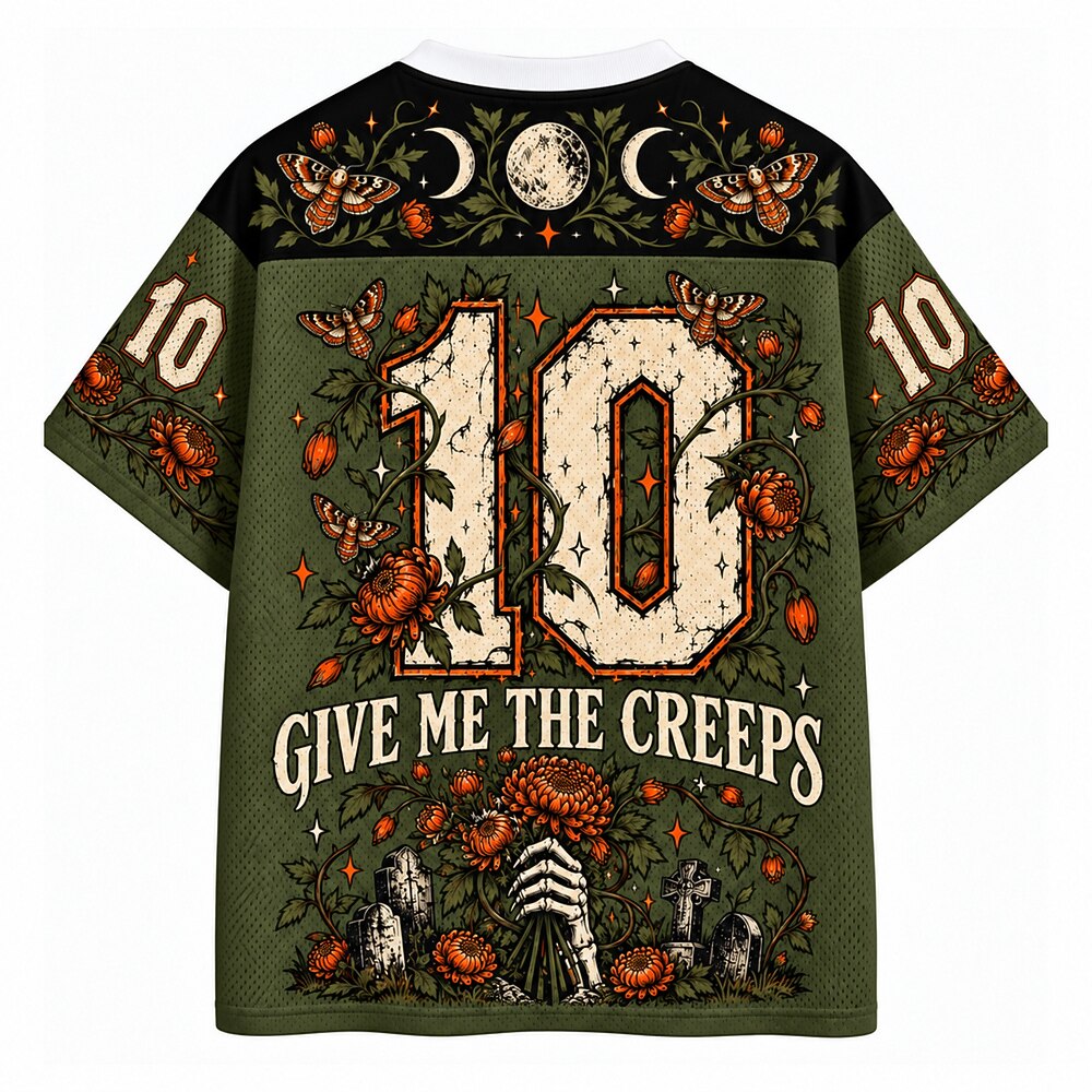 People Give Me the Creeps Skeleton V-Neck Mesh Jersey