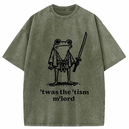 Japanese Style Samurai Frog Washed T-Shirt