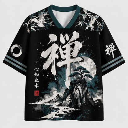 Men's Moon Mountain Graphic V-Neck Sports Jersey