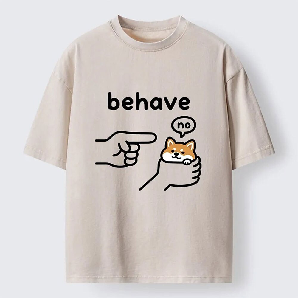 Men's Dog Graphic Washed Cotton T-Shirt