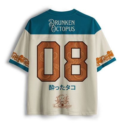 Men's Beige Number Graphic V-Neck Sports Jersey
