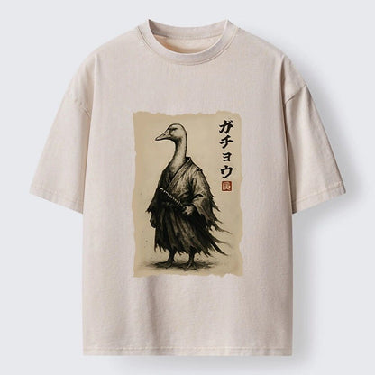 Japanese Style Samurai Duck Washed T-Shirt