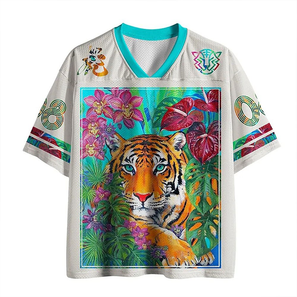 Men's Tiger Graphic V-Neck Jersey