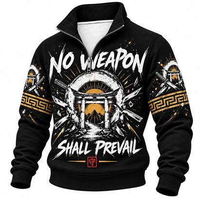 No Weapon Shall Prevail Spartan Half-Zip Sweatshirt