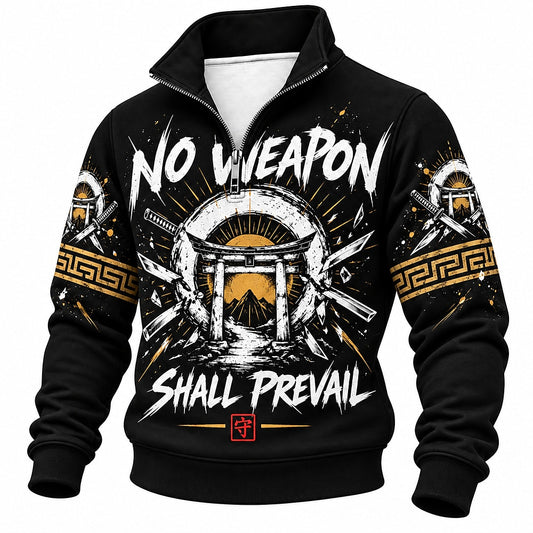 No Weapon Shall Prevail Spartan Half-Zip Sweatshirt