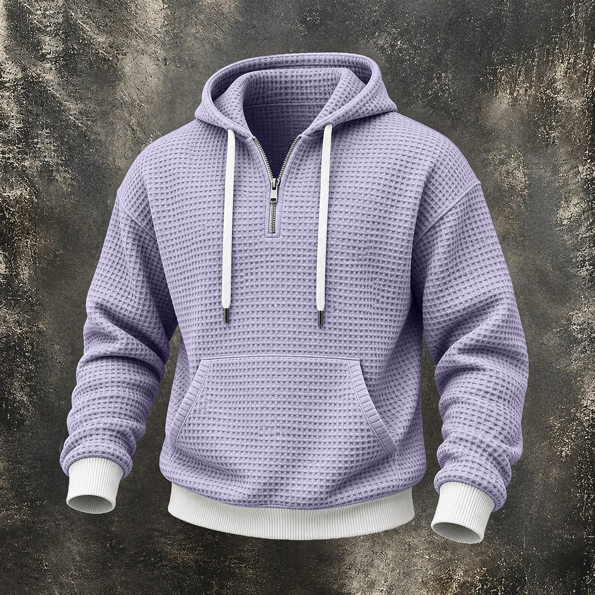 Waffle Quarter-Zip Pocket Hoodie