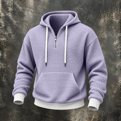 Waffle Quarter-Zip Pocket Hoodie
