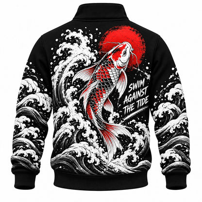 Swim Against the Tide Koi Half-Zip Sweatshirt