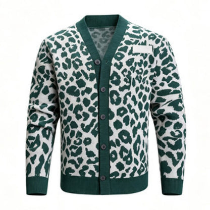 Leopard Spot V-Neck Cardigan