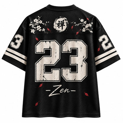 Men's Kanji Number Graphic V-Neck Sports Jersey