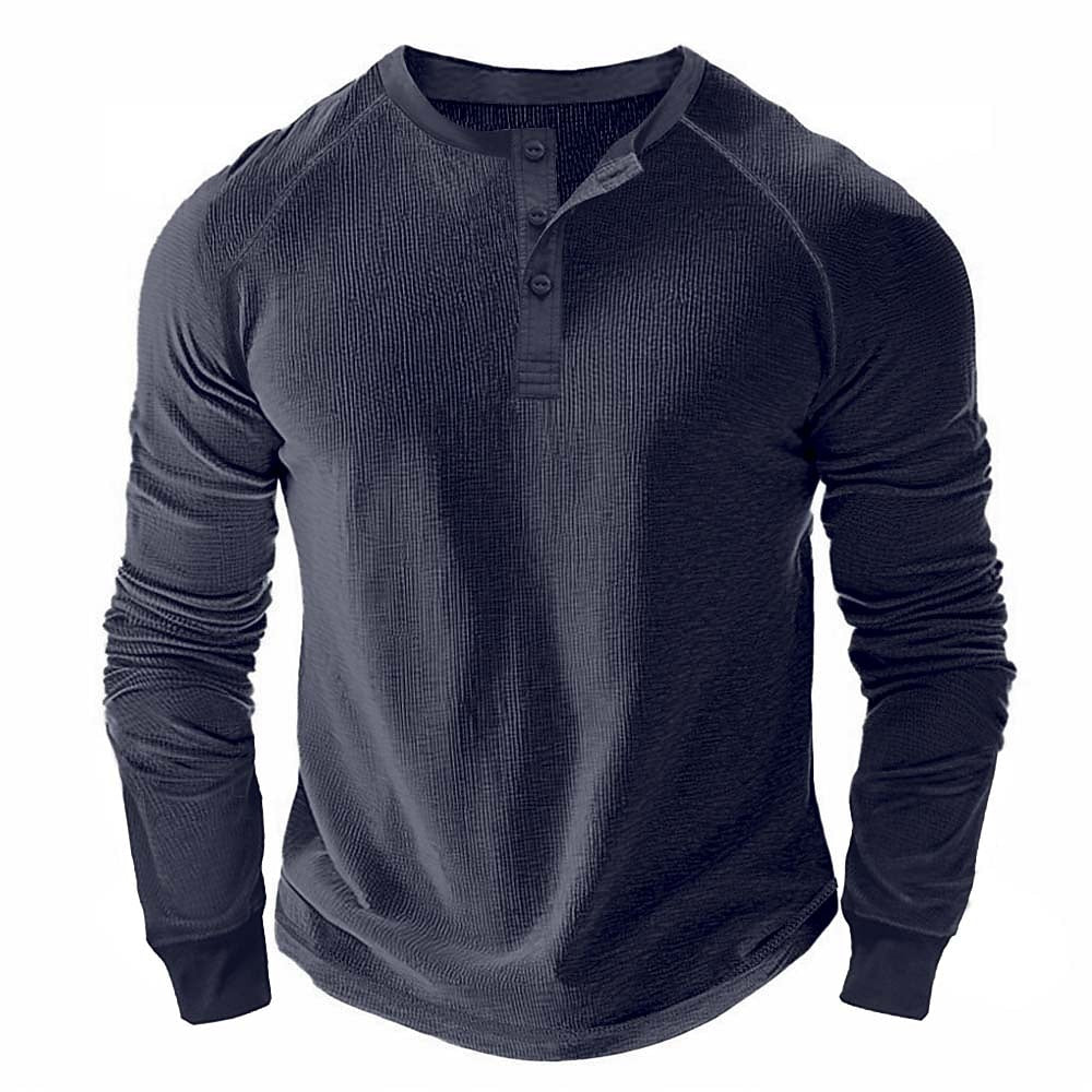 Classic Raglan Waffle Henley Shirt