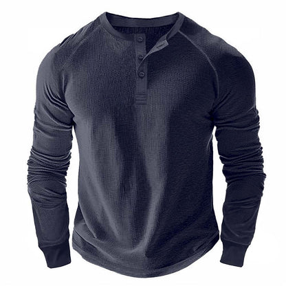 Classic Raglan Waffle Henley Shirt