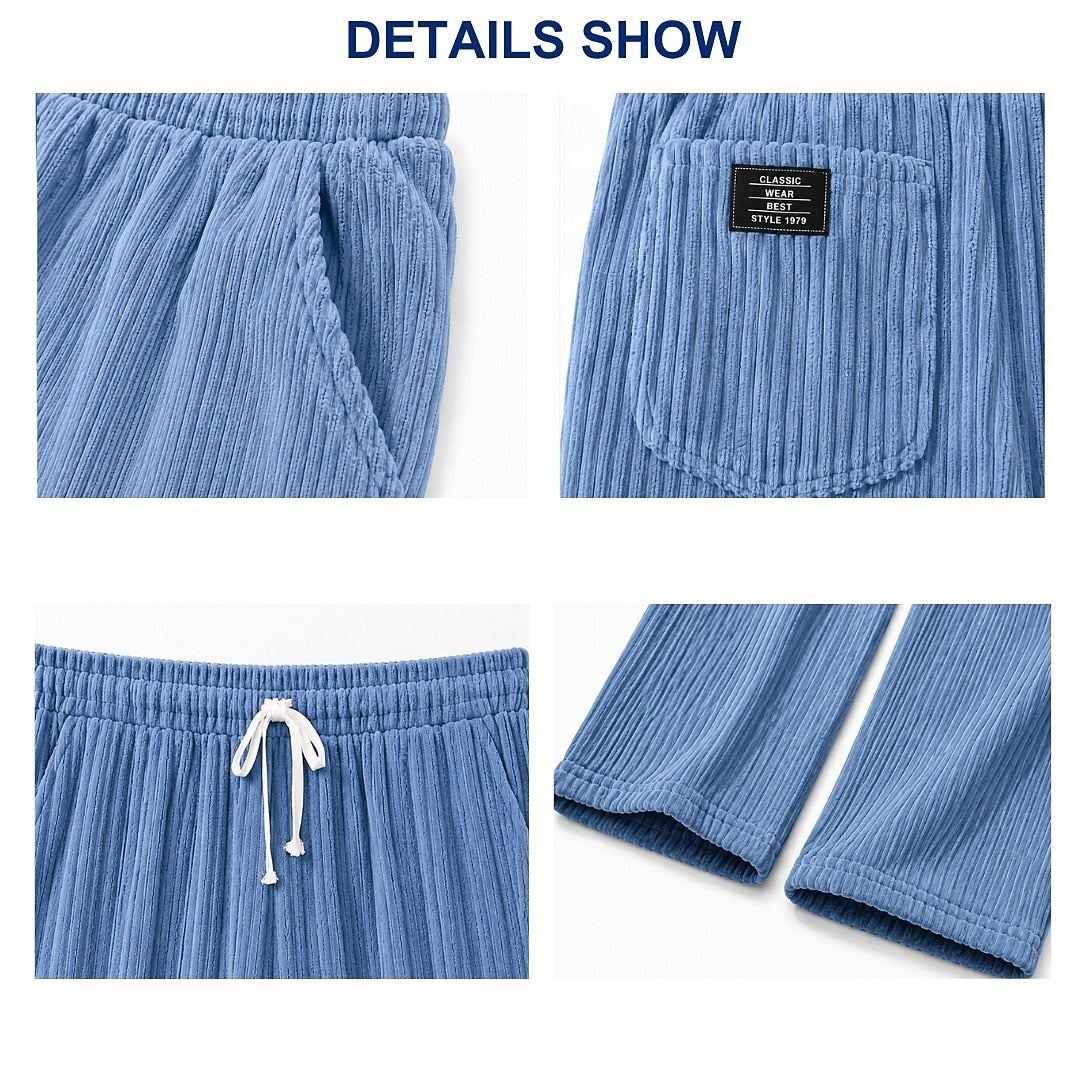 Wide Rib Drawstring Corduroy Pants