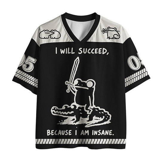Japanese Style Warrior Frog V-Neck Sports Jersey