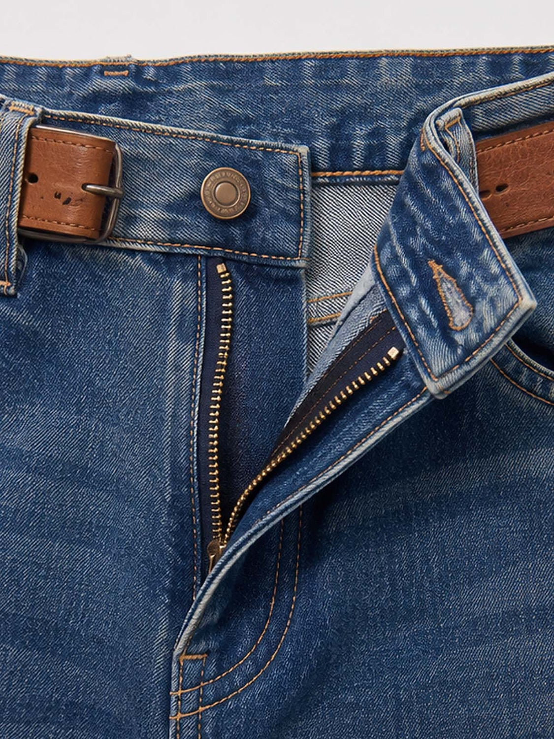 Contrast Panel Denim Cargo Pants