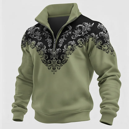 Ornamental Scroll Half-Zip Sweatshirt