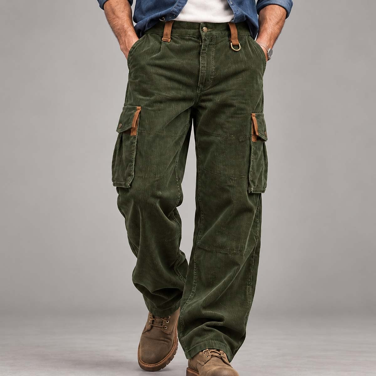 Contrast Flap Utility Cargo Pants