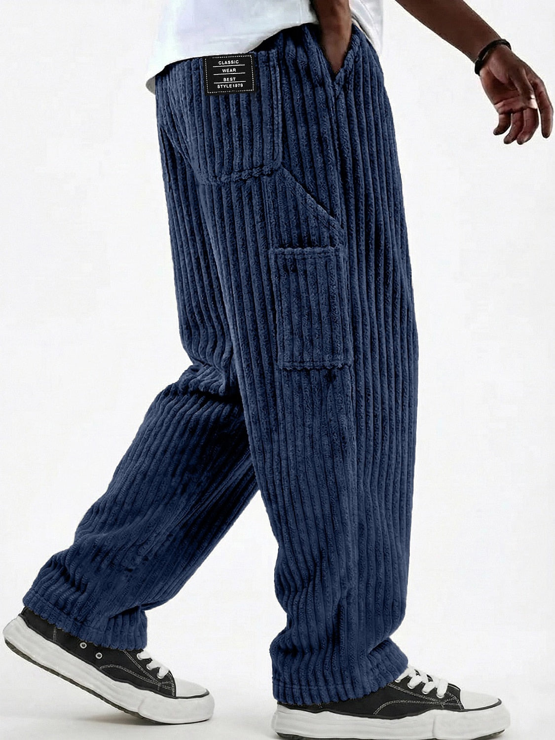 Corduroy Cargo Pocket Drawstring Pants