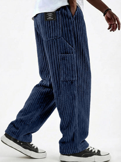 Corduroy Cargo Pocket Drawstring Pants