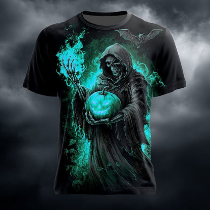 Halloween Men's Jack-o'-Lantern Reaper Graphic T-Shirt