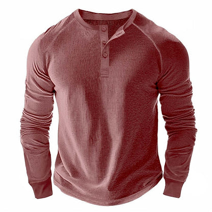 Classic Raglan Waffle Henley Shirt
