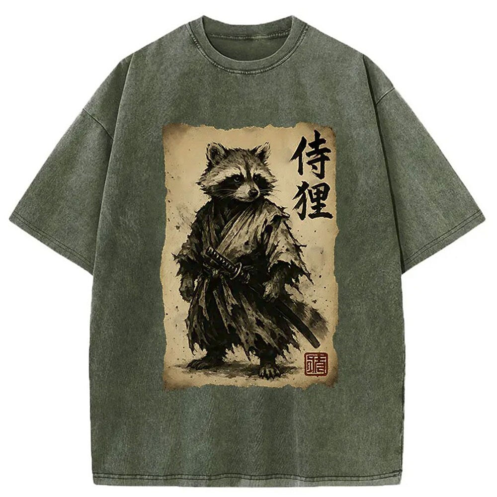 Men's Animal Graphic Washed Cotton T-Shirt