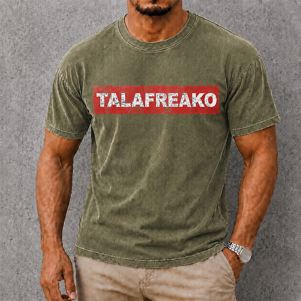 Men's Talafreako Logo Print Short Sleeve Streetwear T-Shirt