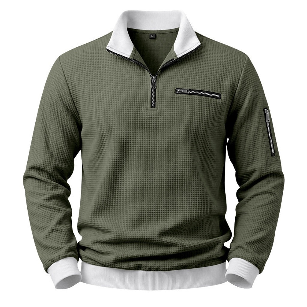Utility Zip Pocket Waffle Polo