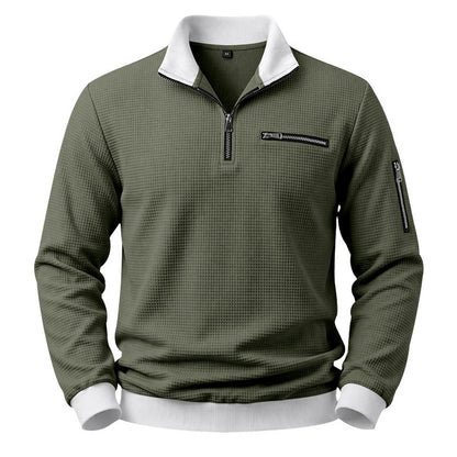 Utility Zip Pocket Waffle Polo