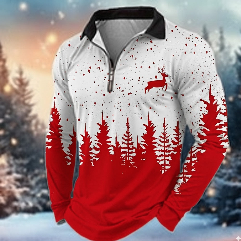 Reindeer Forest Quarter-Zip Polo