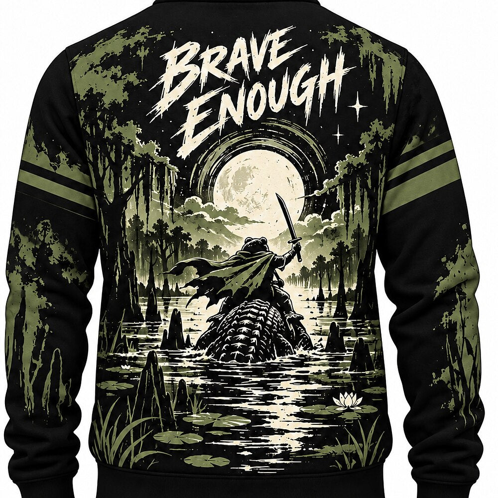 Samurai Frog Crocodile Rider Half-Zip Sweatshirt