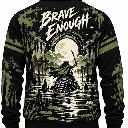 Samurai Frog Crocodile Rider Half-Zip Sweatshirt