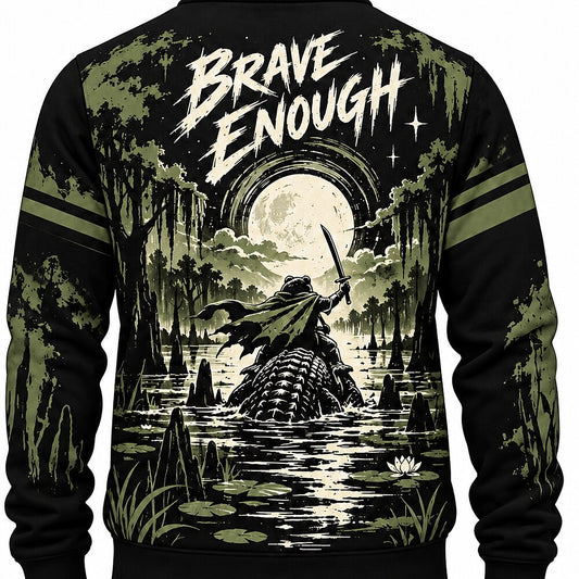 Samurai Frog Crocodile Rider Half-Zip Sweatshirt