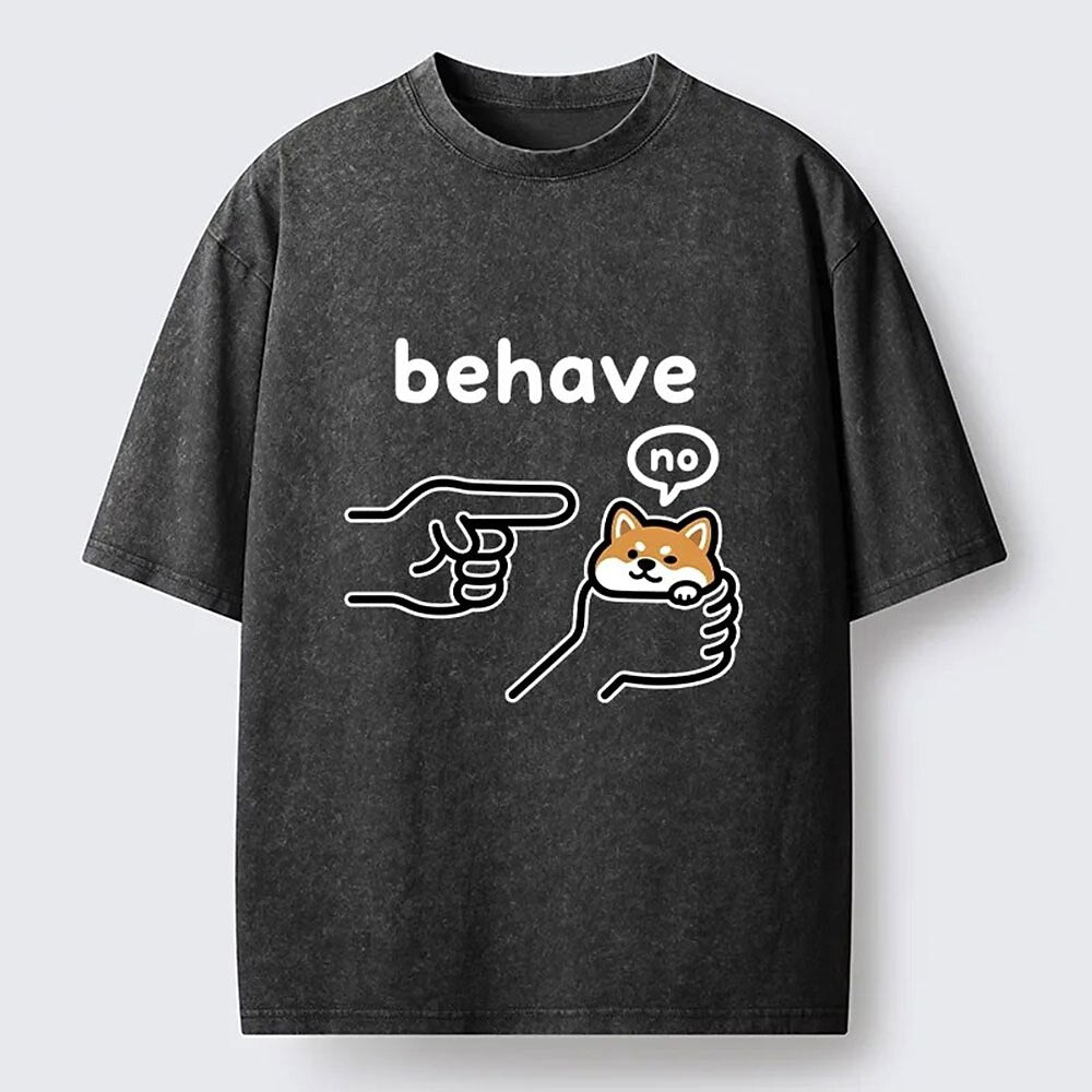 Men's Dog Graphic Washed Cotton T-Shirt