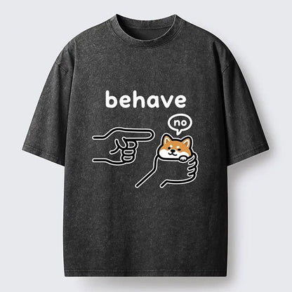 Men's Dog Graphic Washed Cotton T-Shirt